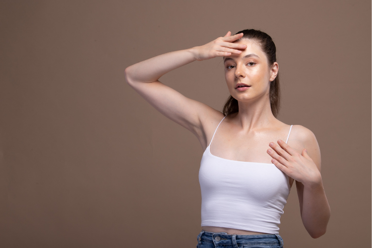 Model Posing After Using Putryana Skincare